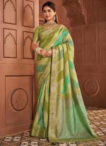 Soft Silk Green Festival Wear Printed Saree